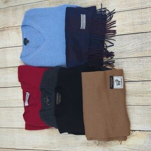 100% Cashmere Sweater/ scarf Bundle Lot of 6 Up Cycling Crafting Projects Arts